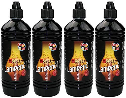4 Liter Moritz Lampenöl für Öllampen Bambusfackeln Gartenfackel und Wandfackeln
