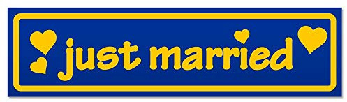 Kiwistar - Autoaufkleber - Just Married - Hinweis Aufkleber Sticker für Auto, Kfz, Fahrrad, PKW, LKW