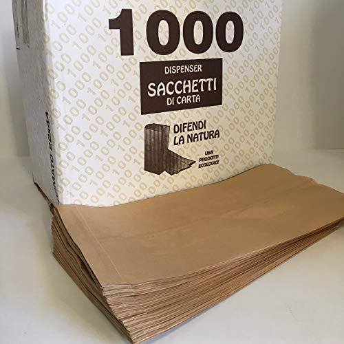 Sacchetti di Carta e selezione Shopper Bio compostabili ideali per Forno, Pasticcerie Bar e Asporto Ristorante e Alimentari (1000_22x44_avana)