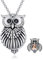 LONAGO 925 Sterling Silber Personalisierte Foto Medaillon Halskette Nette Eule Medaillon die Bild Anhänger Halskette Schmuck Hält