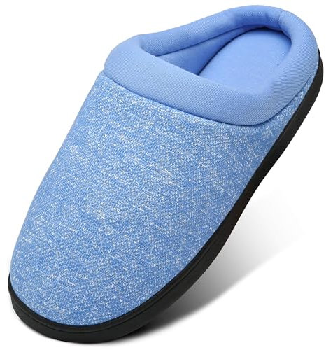 Mishansha Unisex Espuma de Memoria Invierno Pantuflas Hombre Zapatillas de Estar por Casa Invierno Zapatos Casa Comodos Zapatillas para Andar Mujer, Cielo Azul 36