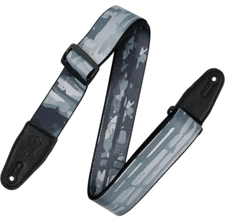 Levy's MPD2 Polyester Guitar Strap - Grey Abstract Tree Motif