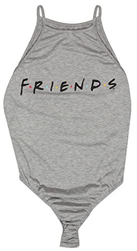 Popgear Damen Bodysuit-T-Shirt, Grey, 14