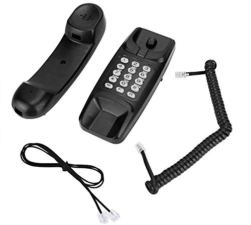 ciciglow Festnetztelefon, Wandhalterungserweiterung Keine Anrufer-ID Angetrieben durch Telefonleitung Heimtelefon mit Flash-Funktion und Anrufstummschaltungsfunktion(schwarz)