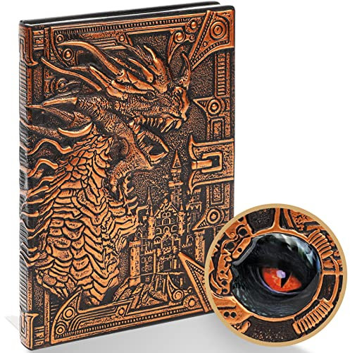 3D Dragon DND Journal Schreiben Notizbuch, Fantasy D&D Leder Notizbuch für Dungeons and Dragons Geschenke Nerdy DM & Spieler RPG Liebhaber Zubehör, 200 Seiten A5 Tagebuch für Männer oder Frauen