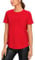 CRZ YOGA Women's Pima Cotton Short Sleeve Shirts Classic Fit Sports Workout Tops Athletic T-Shirt Casual Top Festival Red 10