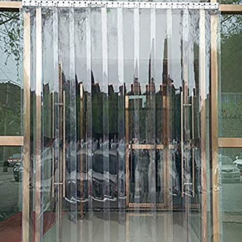 DTVEW PVC Streifenvorhang Transparent Kunststoff Streifenvorhang Wasserdicht mit Vorgestanzten Löchern, für Lager, Fabriken, Supermärkte (Color : 1.8mm, Size : 1.2Mx2.1M)