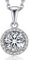 MomentWish Moissanite Kette Halo, 1 Karat Diamant Halskette Silber 925 Damen Mit Anhänger Schmuck Geschenk für Frauen