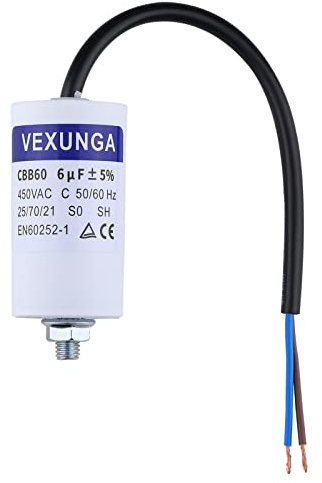 VEXUNGA 6µF 450V Motorkondensator Anlaufkondensator Kondensator 6uF 6 uF 450 Volt 35x65MM CBB60 kondensatoren Kabel M8 für Elektromotor