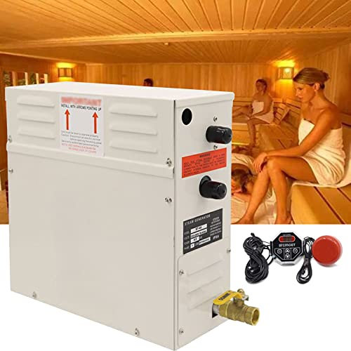YHUEGH 12KW Shower Steam Generator Sauna Steam Bath Machinefor 18m³ Room, Fumigation Machine with Digital Controller for Home Sauna Room SPA 10.5KW