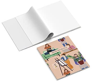 easyprint Skizzenbuch personalisiert mit Name | Design Atelier | 210 x 297 mm | Hardcover | Papier 120 g/m² | Blanko Innenseiten | Malbuch | Erinnerungsbuch | Zeichnungen | Notizen