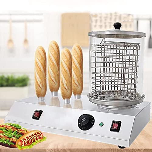 XDLYWUZIQ Sausage Grill Cooker Machine, Hotdog Steamer Cooker, Bun Warmer Machine with Heating Aluminum Rod, Perfect for Breakfast Sausages, Egg Rolls Commercial and Household for Children, Adults,B
