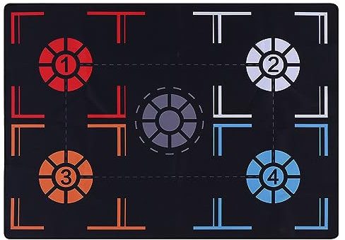 PATIKIL Basketball Trainingsmatte 2.5mm Gummi Basketball Trittpolster Rutschfestes Trainingssystem mit Punkte Erinnerung Ausbildung Tempo Ballkontrolle Spieler Fuß Griffe Matte (120x86cm)