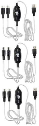 SUPVOX 3pcs Keyboard Connection Cable Midi Cable Usb Midi Interface Music Editing Cord Fast Stable Data Transmission No Extra Installation Compatibility
