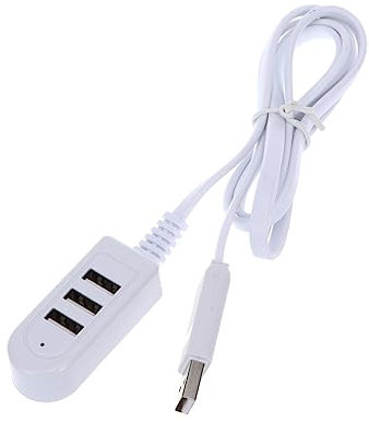 3Usb Multi-Function Hub 3a Charger 1.2m White Extension Cable with High-Speed Data Transfer and Portable Offline Charging