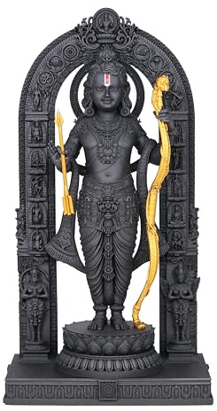 MurtiHome Ram Lalla Idol, 15.24 cm Height, Black, 3D Printed, UV Resin, Hindu Religious Statue of Lord Shri Rama Lala Ayodhya
