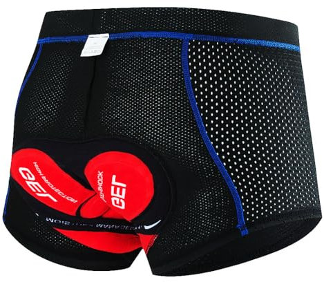 NuCamper Herren Radunterhose Fahrradhosen Gepolstert mit Elastische 5D Gel Sitzpolster Stoßfeste Schnelltrocknende Atmungsaktiv Fahrradunterhose Fahrrad Unterwäsche