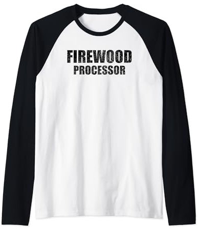 Firewood Processor Funny Chainsaw Dad Raglan Baseball Tee