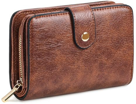 GAEKEAO Portefeuille Femme Cuir Petit Porte Monnaie Femmes RFID Blocage Court Portefeuilles avec Fermeture éclair Poche à Monnaie