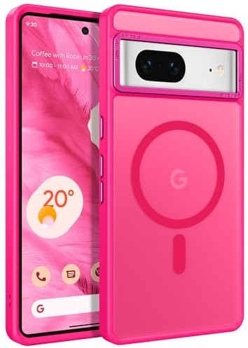 BENTOBEN for Google Pixel 7 Case [Compatible with Magsafe] Translucent Matte Magnetic Pixel 7 Case Magsafe Slim Thin Shockproof Women Men Protective Phone Cases Cover for Google Pixel 7 6.4, Hot Pink