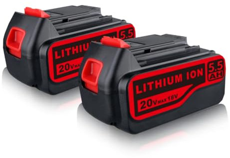 PDstation 2Stück Ersatzakku für Black+Decker Akku 18V LB2X4020 5.5Ah Li-Ion Kompatibel mit Black & Decker Akku 18V/20V (für alle F5 Gartengeräte und Elektrowerkzeuge)