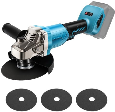 Cordless Angle Grinder Compatible with Makita 18V Battery, 125mm Brushless Cutting Grinding 6700 RPM 3 Position Adjustable Auxiliary Handle Great for Sanding Cutting, Grinding, Polishing (with Blade)