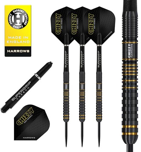 Harrows Dave Chisnall Chizzy Series 3-Spieler-Dart-Set I Professionelle Darts 90% Wolframstahl, ALLE Gewichte Pro Darts I 10-teiliges Set (22g)