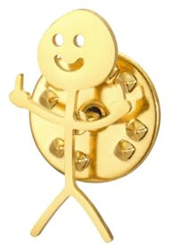 Dreamtimes Smiley Face Figur Gebärdensprache Brosche Pins für Frauen Männer Edelstahl Finger Stickman Trend Couple Brosche Pin Punky und schrullig Brosche Pin (Gold)