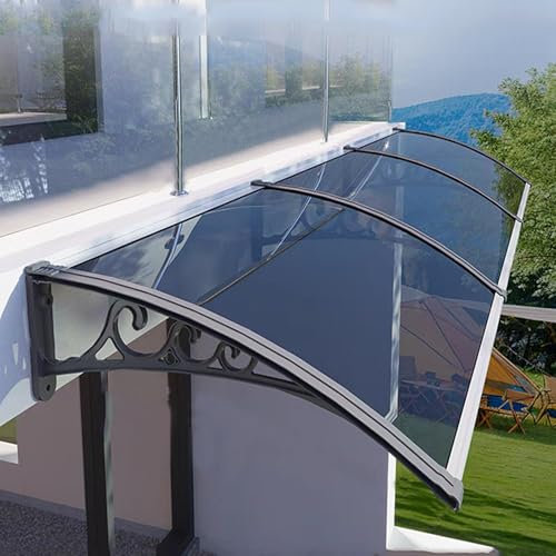 WWERTYY Türmarkise, Regenschutz für Außenfenster, UV-Schutz vor Regen und Schnee, Außenmarkise für Fenster, Gartenüberdachung, Terrassenmarkise, Verandamarkise, Polycarbonatabdeckung, mit