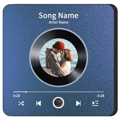 Personalised Fridge Magnets Music, Custom Fridge Magnet Plays Song with Photo, Personalised Music Gifts for Music Lovers, Anniversary Birthday Present for Couples, Friends, Family (Style 7)