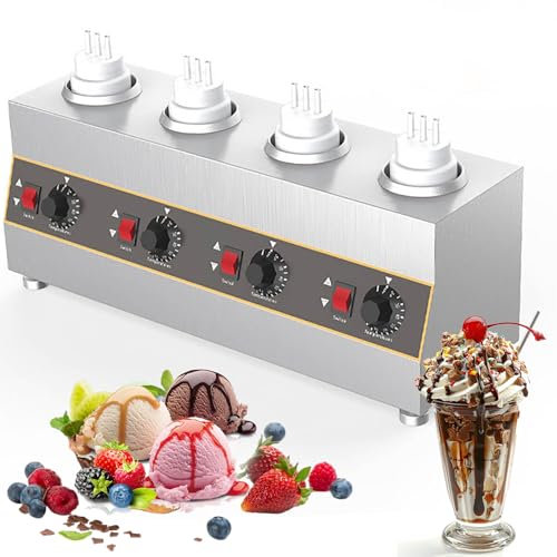 Electric Sauce Warmer, Stainless Steel Chocolate Heater Warmer With Sauce Bottles, 30-85 ℃ Adjustable Temperature, 2 Heating Methods, 650-2600 Ml Capacity, Cheese Jam Dispenser Heating Machine