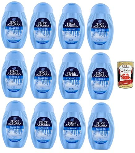 Felce azzurra docciagel classico, Shower gel. Duschbad Energetisierendes Duschgel und Shampoo mit erfrischendem Duft, 12x 250ml + Italian Gourmet polpa 400g