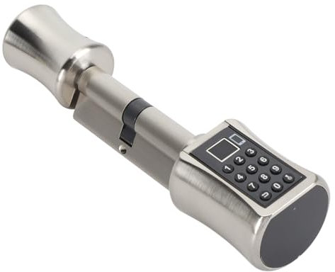 Sostituzione Serratura Cilindro Intelligente, Lega Alluminio Controllo App Impronta Digitale Biometrica Password Serratura con Chiavi per Porte In Ferro E Legno