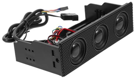 NUOBESTY Computer Speakers Black Stereo Sound Pc Front Panel Speaker for Desk Music Surround Sound Computer Case