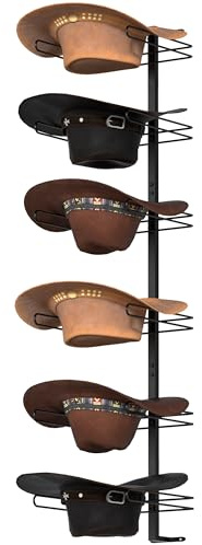 Alyoen Kappenhalter, Cap Halter Tür Hut Racks, 6 Stock Hut Rack für Cowboyhüte, Metall Cowboy Huthalter Cap Ständer Wand Huthalter, Garderobe