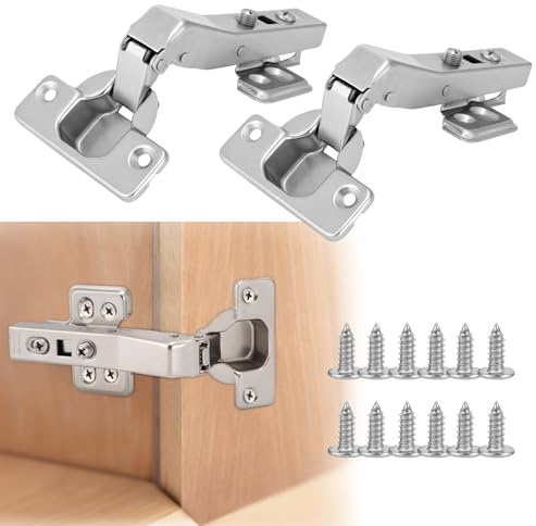 HBL' 4 Pack 45° Corner Cabinet Hinge,35MM 135° Soft Close Kitchen Hinges | European Concealed Kitchen Door Hinge for Frameless Cabinets, Heavy Duty Steel for Corner Cabinet Hinge Replacement