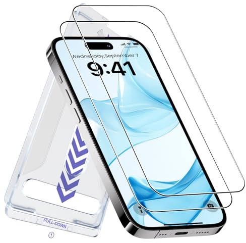 Phimoos 2 Pack AR Screen Protector for iPhone 17/16Pro, [Anti-Reflection & Anti-Glare],[Ultra HD],Scratch-Resistant,Anti-Fingerprint,Includes Installation Kit,9H Tempered Glass, AR Coating Film