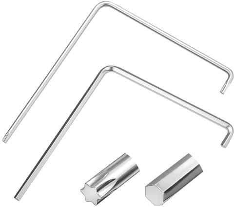 HAEPXYBY 2 Stück Fenster Einstellwerkzeug Set-gebogener 4mm Sechskant und Torx TX15 Einstellschlüssel für Einstellung von Fenstern und Balkontüren Fensterbeschlägen (L-förmig)