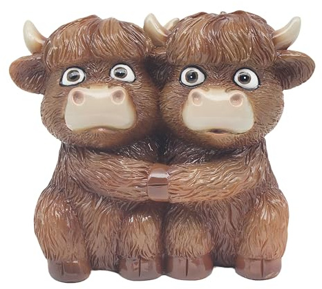Lesser & Pavey Hamish Highland Cow Twin Decor Figurine | Charming Display Piece, Decorative Accent, Stable Base, Ideal for Home and Office Decor, Memorable Gift