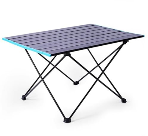 Mesa de camping plegable portátil de aluminio, mesa auxiliar ligera negra con bolsa de transporte para picnic, barbacoa, playa, viajes, senderismo, muebles de exterior ideales para aventuras en el
