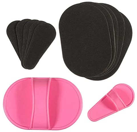 Yinhing Haarentfernungs-Pad-Set, Peeling-Lippen-Gesichts-Körperentferner für Beine, Arme, Gesicht mit Wiederverwendbarem Kunststoff-Schleifpapier, Keine Beschwerden oder Allergische (Rosa zufällig)