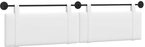 vidaXL Hängendes Kopfteil Weiß Stoff, Bettzimmer Deko, Moderner Stoffkopfteil, Wandmontierte Rückenstütze, Luxus Schlaf-Highlight, Zeitloser Komfort