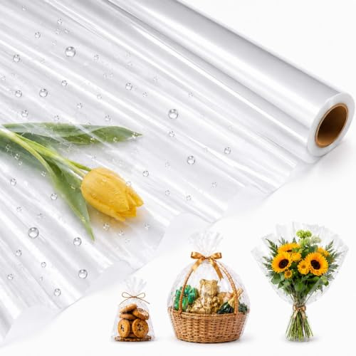 Papier Transparent Emballage, 86cmx30m Papier Cadeau Transparen | Papier Emballage Fleuriste, Cellophane Emballage, Papier Cellophane, Papier Cristal, pour Fleurs, Paniers Cadeaux, Bonbons