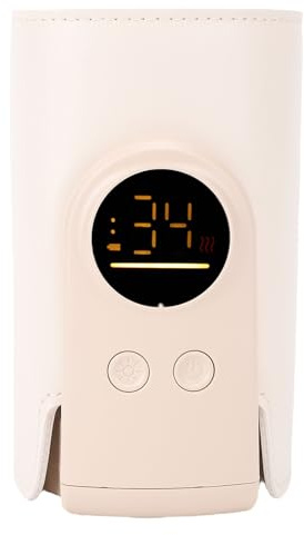 XUMIUZIY Portable USB Baby Bottle Warmer, Constant Temp Rechargeable Heated Sleeve for Travel