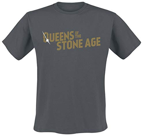 Queens of The Stone Age Metallic Logo T-Shirt Charcoal L