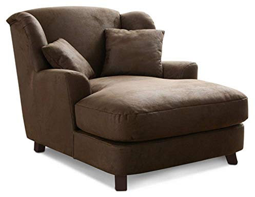 Cavadore XXL-Sessel Assado / Großer Polstersessel mit Holzfüßen und großer Sitzfläche / Inkl. 2 Zierkissen / 109 x 104 x 145 / Lederoptik Dunkelbraun