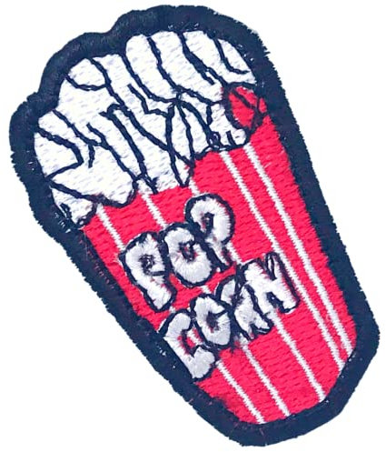 Popcorn Pop Corn Caramel Butter Fast Foods Bügelbild bestickt