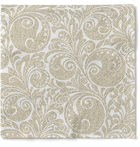 Mank Tissue-Servietten 33x33 cm | Premium Einweg-Serviette | saugstark | perfekt für Feste | Ornamentik | 100 Stück | Jordan (Gold)
