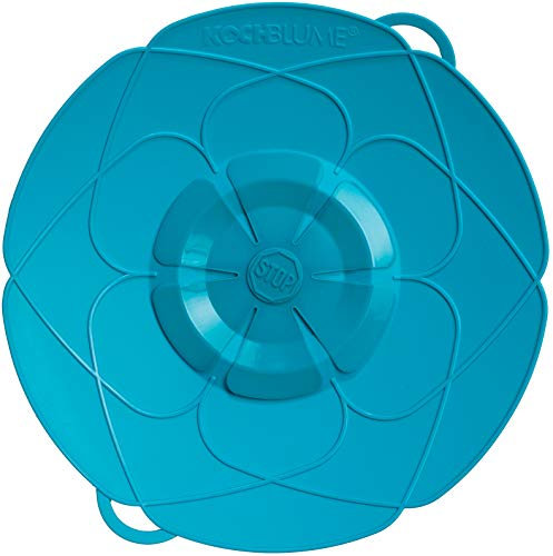 Kochblume - das Original vom Erfinder Armin Harecker - türkis - L 29 cm (für Topfgröße Ø 14-24 cm) Set mit Microfasertuch!