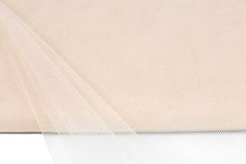 10m Tüll Stoff 150cm Tüllstoff Dekostoff Netz Tütü Fasching Mode Hochzeit Deko champagner 815